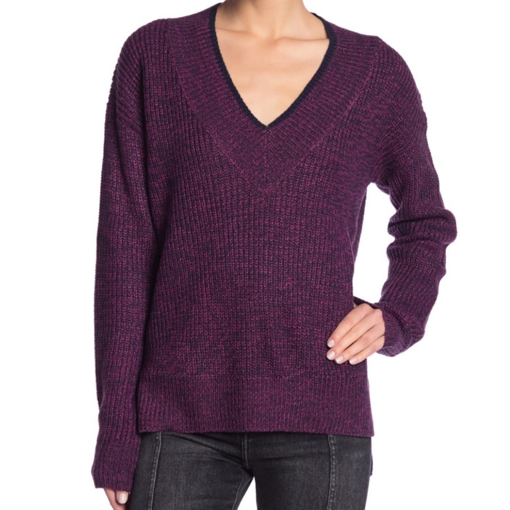 John & Jenn Stitched Detail V-Neck Sweater